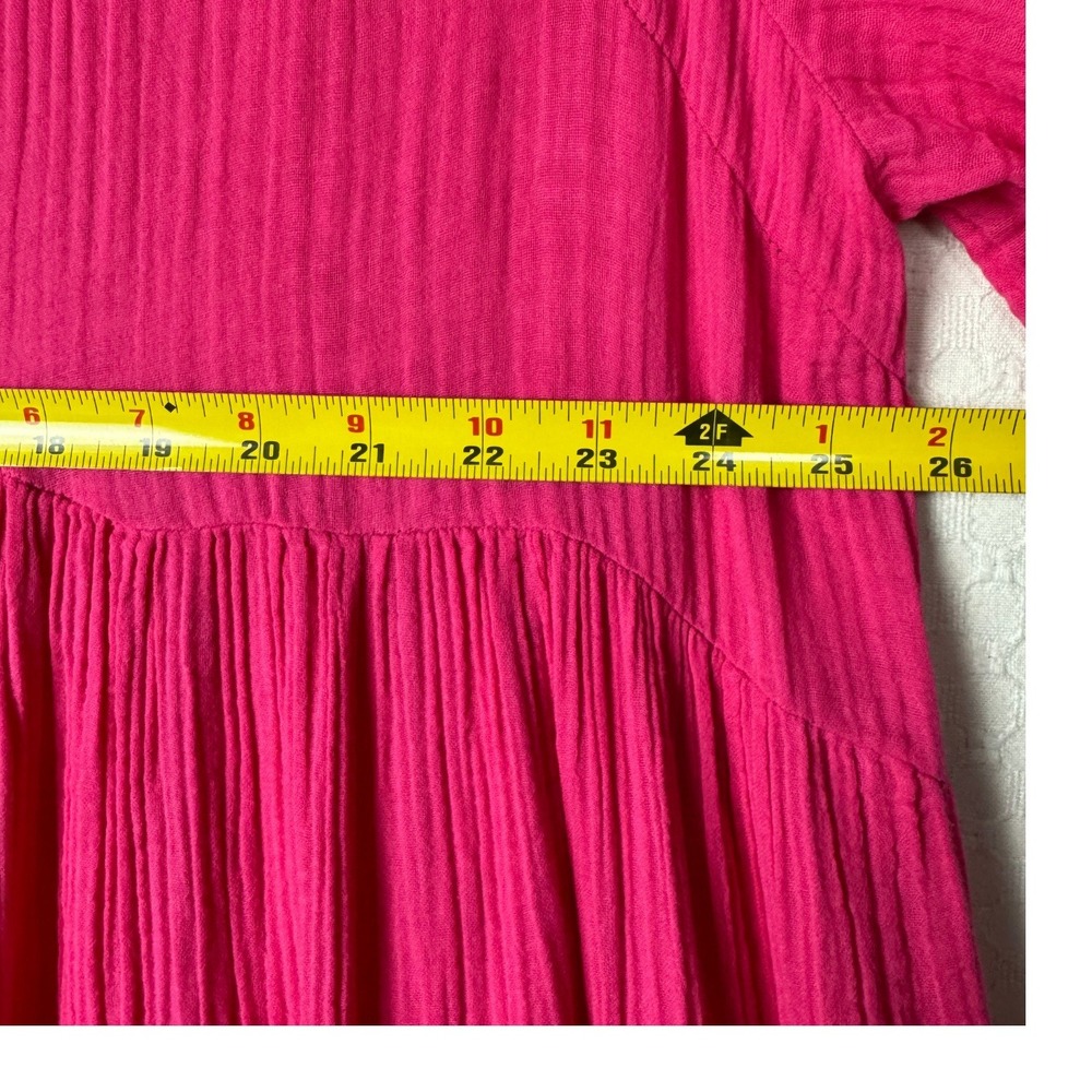 Anthropologie Tiered Cotton Gauze Maxi Dress Women 2X Pink Babydoll Boho Resort - Picture 6 of 8